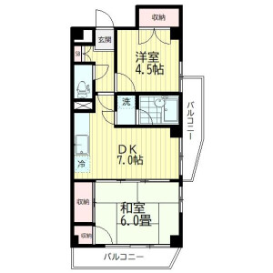 2DK Mansion in Sanno - Ota-ku Floorplan