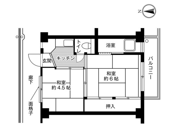 2K Apartment to Rent in Himeji-shi Floorplan
