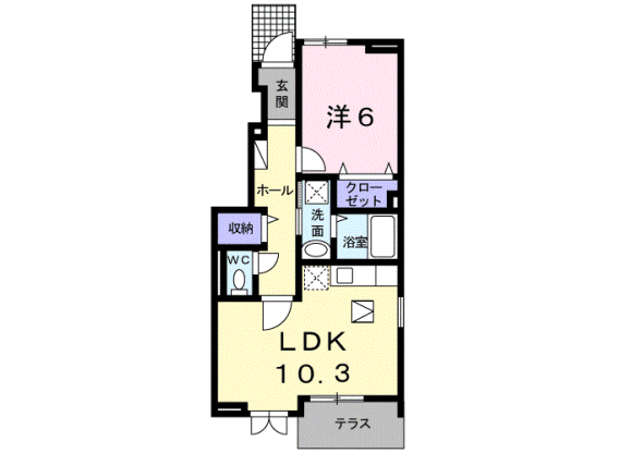 1LDK Apartment to Rent in Hadano-shi Floorplan