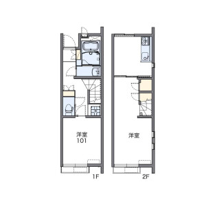 1LDK Apartment in Kubaruminami - Oita-shi Floorplan