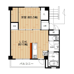 1LDK Mansion in Onoda - Sanyoonoda-shi Floorplan