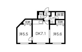 2DK Mansion in Tsukisamu nishi1-jo - Sapporo-shi Toyohira-ku