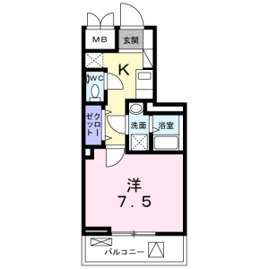 1K Mansion in Yaguchi - Ota-ku Floorplan