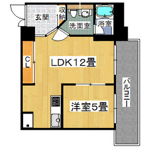 1LDK Mansion in Saiwaicho - Osaka-shi Naniwa-ku Floorplan