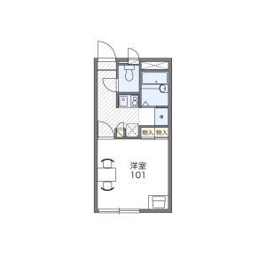 1K Apartment in Chihaya - Fukuoka-shi Higashi-ku Floorplan
