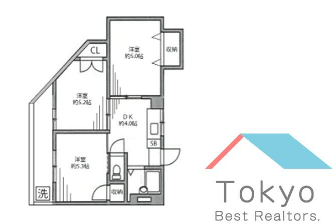 3K Apartment to Rent in Suginami-ku Floorplan