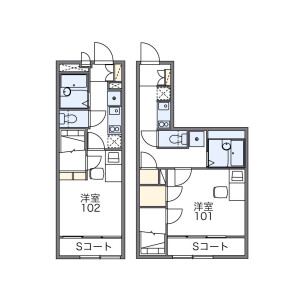 1K Apartment in Minamioyumicho - Chiba-shi Chuo-ku Floorplan