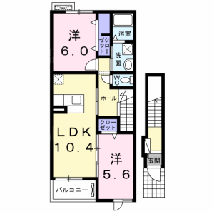 2LDK Apartment in Tomuro - Atsugi-shi Floorplan