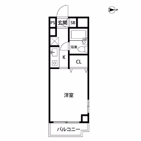 1R Mansion in Omorinaka - Ota-ku Floorplan