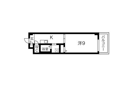 1K Apartment to Rent in Seto-shi Floorplan