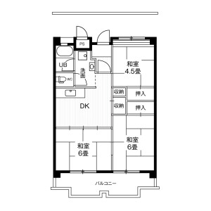3DK Mansion in Okoshi - Ichinomiya-shi Floorplan