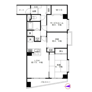 2SLDK Mansion in Shimosakunobe - Kawasaki-shi Takatsu-ku Floorplan