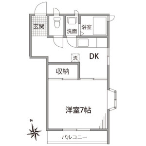 1DK Apartment in Sazumachi - Chofu-shi Floorplan