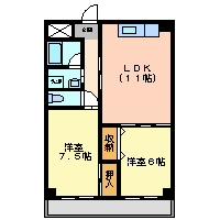 2LDK Mansion in Miyazaki - Kawasaki-shi Miyamae-ku Floorplan
