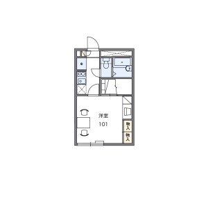 1K Apartment in Fukuzumi 2-jo - Sapporo-shi Toyohira-ku Floorplan