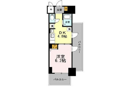1DK Apartment to Rent in Osaka-shi Chuo-ku Floorplan