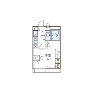 1K Apartment in Hanazonominami - Osaka-shi Nishinari-ku Floorplan