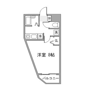 1K Mansion in Kamiitabashi - Itabashi-ku Floorplan