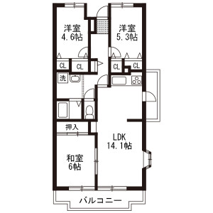 3LDK Mansion in Futatsugi - Matsudo-shi Floorplan