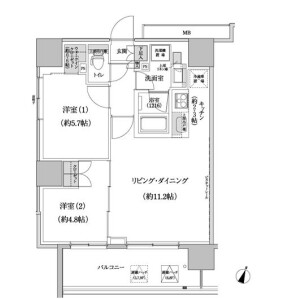 2LDK Mansion in Hommachi - Shibuya-ku Floorplan