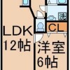 1LDK Apartment to Rent in Tachikawa-shi Floorplan