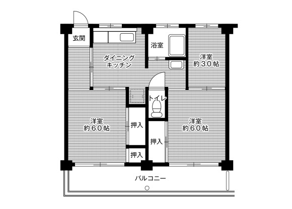 3DK Apartment to Rent in Ogaki-shi Floorplan