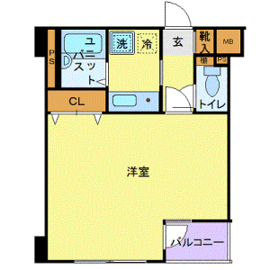 1K Mansion in Azabujuban - Minato-ku Floorplan