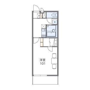 1K Mansion in Yutaka - Fukuoka-shi Hakata-ku Floorplan