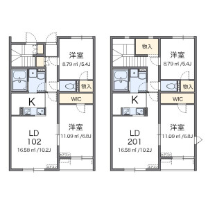 2LDK Apartment in Shibazonocho - Toyama-shi Floorplan