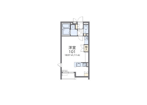 1R Apartment to Rent in Fukuoka-shi Higashi-ku Floorplan