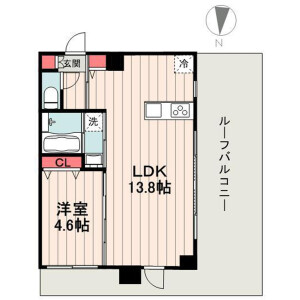 1LDK Mansion in Chitose - Sumida-ku Floorplan