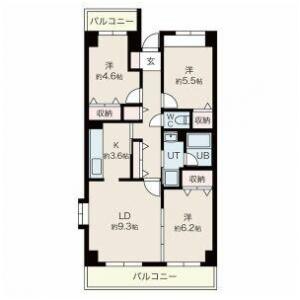 3LDK Mansion in Megurohoncho - Meguro-ku Floorplan