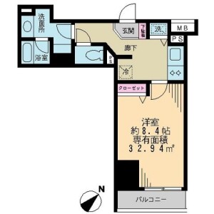 1K Mansion in Hatchobori - Chuo-ku Floorplan