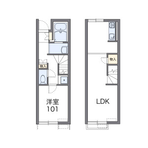 1LDK Apartment in Fujimicho - Ashikaga-shi Floorplan