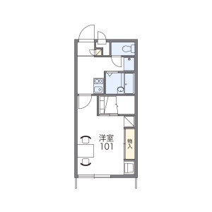 1K Apartment in Minamihamacho - Ube-shi Floorplan