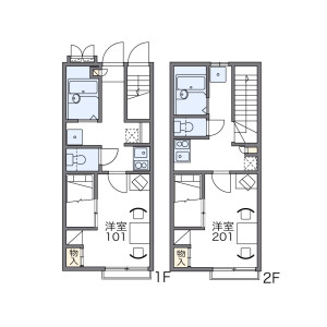 1K Apartment in Tainohataminamimachi - Kobe-shi Suma-ku Floorplan