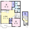 2LDK Apartment to Rent in Minamiashigara-shi Floorplan