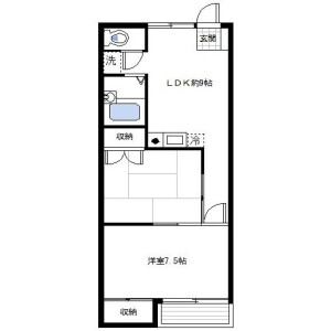 2LDK Apartment in Kishiya - Yokohama-shi Tsurumi-ku Floorplan