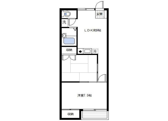 2LDK Apartment to Rent in Yokohama-shi Tsurumi-ku Floorplan