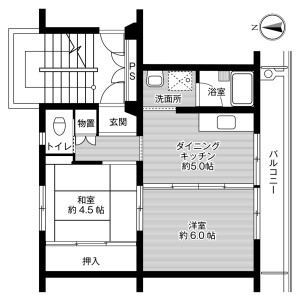 2DK Mansion in Ishidoriyacho kitaterabayashi - Hanamaki-shi Floorplan