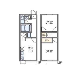 2DK Apartment in Kokubu hommachi - Kashiwara-shi Floorplan