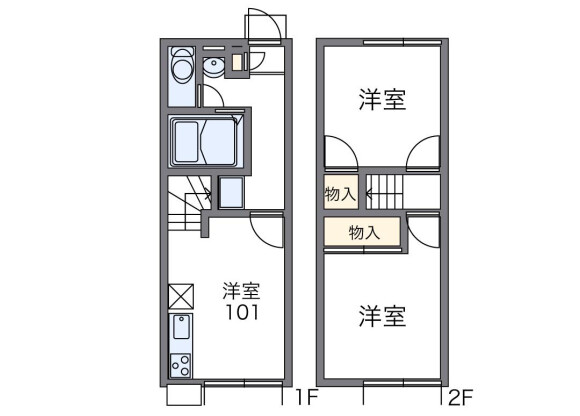 2DK Apartment to Rent in Kashiwara-shi Floorplan
