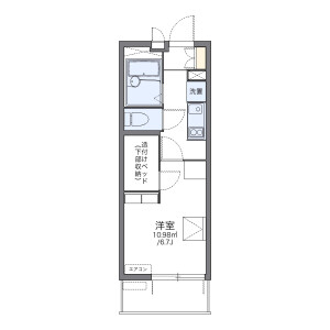 1K Mansion in Fukushimacho - Hiroshima-shi Nishi-ku Floorplan