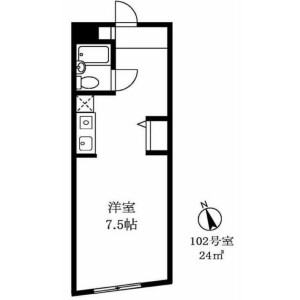 1R Mansion in Kamimeguro - Meguro-ku Floorplan