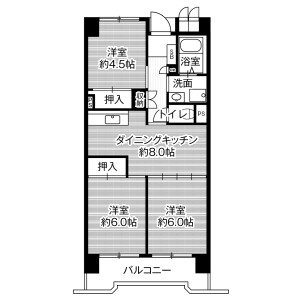 3DK Mansion in Motoshiocho - Nagoya-shi Minami-ku Floorplan