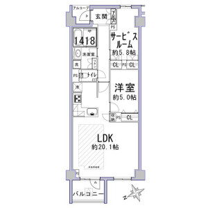 2LDK {building type} in Nishiazabu - Minato-ku Floorplan