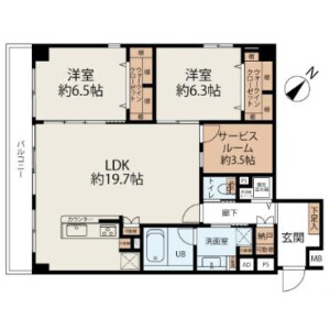 2LDK Mansion in Sakuragaokacho - Shibuya-ku Floorplan