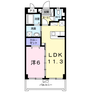 1LDK Mansion in Kojatsukazancho - Okinawa-shi Floorplan