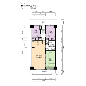 3LDK Mansion in Chiyoda - Nagoya-shi Naka-ku Floorplan