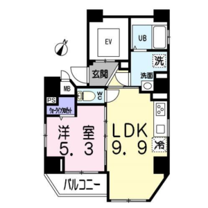 1LDK Mansion in Higashiazabu - Minato-ku Floorplan